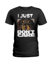 I Just Don'T Care Dachshund Dont Care Ladies T-Shirt thumbnail