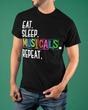 Eat Sleep Musicals Repeat Shirt Graphic Tee Shirt Gifts For Musicians Classic T-Shirt apparel-classic-tshirt-lifestyle-front-88