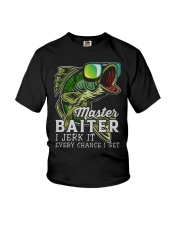 Master Baiter I Jerk It Every Chance I Get T-Shirt Humorous Fishing Shirts Gifts For Men Youth T-Shirt tile