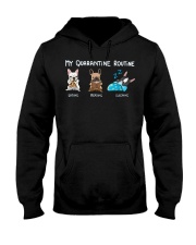 My Quarantine Routine frenchie2 Hooded Sweatshirt thumbnail