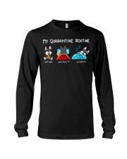 My Quarantine Routine schnauzer4 Long Sleeve Tee thumbnail