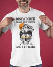 Skull Dispatcher Sassy Since By Birth Salty By Choice T-Shirt Female Funny Dispatcher Shirt Classic T-Shirt apparel-classic-tshirt-lifestyle-front-181