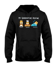 My Quarantine Routine Shiba inu Hooded Sweatshirt thumbnail