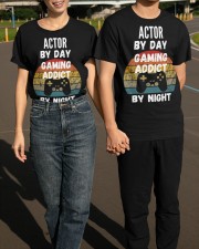 Actor By Day Gaming Addict By Night Shirt Funny Vintage T-Shirt Best Gifts For Gamers Classic T-Shirt apparel-classic-tshirt-lifestyle-front-145