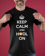 Keep Calm And Hodl On Shirt Bitcoin Currency Crown T-Shirt Men Women Classic T-Shirt apparel-classic-tshirt-lifestyle-front-181
