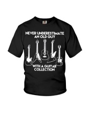 Never Underestimate An Old Guy With A Guitar Collection Shirt Guitar Player Grandpa Gift Ideas Youth T-Shirt tile