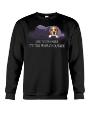 I Like To Stay Inside It'S Too Peopley beagle 1 Crewneck Sweatshirt thumbnail