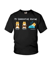 My Quarantine Routine Shiba inu Youth T-Shirt thumbnail