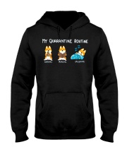 My Quarantine Routine Shiba inu Hooded Sweatshirt thumbnail