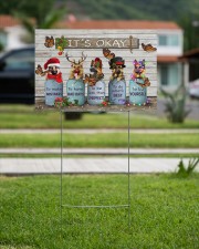 German Shepherd And Butterflies It's Okay 18x12 Yard Sign aos-yard-sign-18x12-lifestyle-front-09