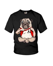 I Love Mom Chest Tattoo Pug Youth T-Shirt thumbnail
