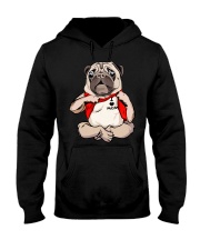 I Love Mom Chest Tattoo Pug Hooded Sweatshirt thumbnail