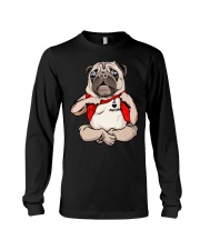 I Love Mom Chest Tattoo Pug Long Sleeve Tee thumbnail