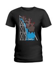 Poodles On Roller Coaster T-Shirt Funny Cute Dog Graphic Tee Dog Lover Shirt Ladies T-Shirt tile