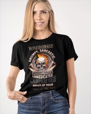 Carpenter Warning Grumpy Sarcastic Unpredictable Shirt Skull Graphic Sarcastic T-Shirt For Men Classic T-Shirt apparel-classic-tshirt-lifestyle-front-100