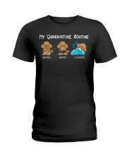 My Quarantine Routine poodle Ladies T-Shirt thumbnail