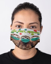 Sloth Six Feet Hooman Cute Gift For Daughter Cloth face mask aos-face-mask-lifestyle-01