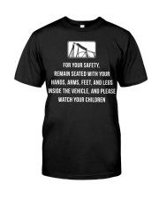For Your Safety Remain Seated With Your Hands Arms Shirt Roller Coaster Themes Clothes Gift Classic T-Shirt front
