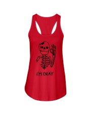Skeleton I'm Okay T-Shirt Funny Graphic Tee Best Birthday Gifts For Best Friend Ladies Flowy Tank tile