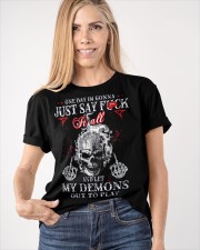Skull Middle Finger One Day I'm Gonna Say Fuck It All T-Shirt Cool Mens Shirts With Sayings Classic T-Shirt apparel-classic-tshirt-lifestyle-front-100