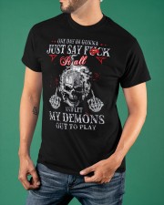 Skull Middle Finger One Day I'm Gonna Say Fuck It All T-Shirt Cool Mens Shirts With Sayings Classic T-Shirt apparel-classic-tshirt-lifestyle-front-88