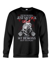 Skull Middle Finger One Day I'm Gonna Say Fuck It All T-Shirt Cool Mens Shirts With Sayings Crewneck Sweatshirt tile