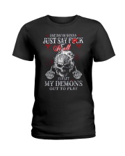 Skull Middle Finger One Day I'm Gonna Say Fuck It All T-Shirt Cool Mens Shirts With Sayings Ladies T-Shirt tile