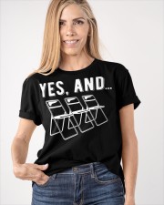 Yes And Funny Improv Acting Comedy Shirt Funny Acting T-Shirt Gift For An Actress Classic T-Shirt apparel-classic-tshirt-lifestyle-front-100