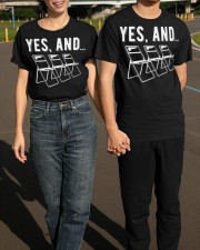 Yes And Funny Improv Acting Comedy Shirt Funny Acting T-Shirt Gift For An Actress Classic T-Shirt apparel-classic-tshirt-lifestyle-front-145