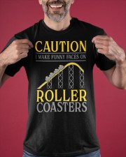 Caution I Make Funny Faces On Roller Coasters Shirt Amusement Park Themed Clothing Classic T-Shirt apparel-classic-tshirt-lifestyle-front-181