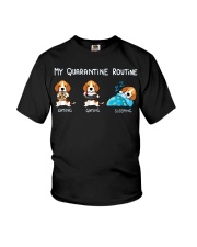 My Quarantine Routine beagle Youth T-Shirt thumbnail