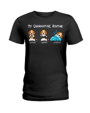My Quarantine Routine beagle Ladies T-Shirt thumbnail
