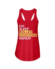 Eat Sleep Roller Coasters Repeat Shirt Funny Gifts For Roller Coaster Lovers Enthusiasts Ladies Flowy Tank tile