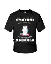 I don't like to think before i speak unicorn shirt Youth T-Shirt thumbnail