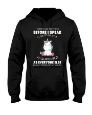 I don't like to think before i speak unicorn shirt Hooded Sweatshirt thumbnail