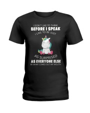 I don't like to think before i speak unicorn shirt Ladies T-Shirt thumbnail