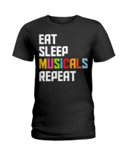 Eat Sleep Musicals Repeat Shirt Funny Graphic T-Shirt Good Gifts For A Musician Ladies T-Shirt tile