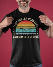 I Like Roller Coasters And Maybe 3 People Shirt Amusement Park Retro T-Shirt Grandson Presents Classic T-Shirt apparel-classic-tshirt-lifestyle-front-181