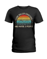 I Like Roller Coasters And Maybe 3 People Shirt Amusement Park Retro T-Shirt Grandson Presents Ladies T-Shirt tile