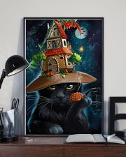 Cat Wearing Halloween Hat Home Decoration 11x17 Poster lifestyle-poster-2