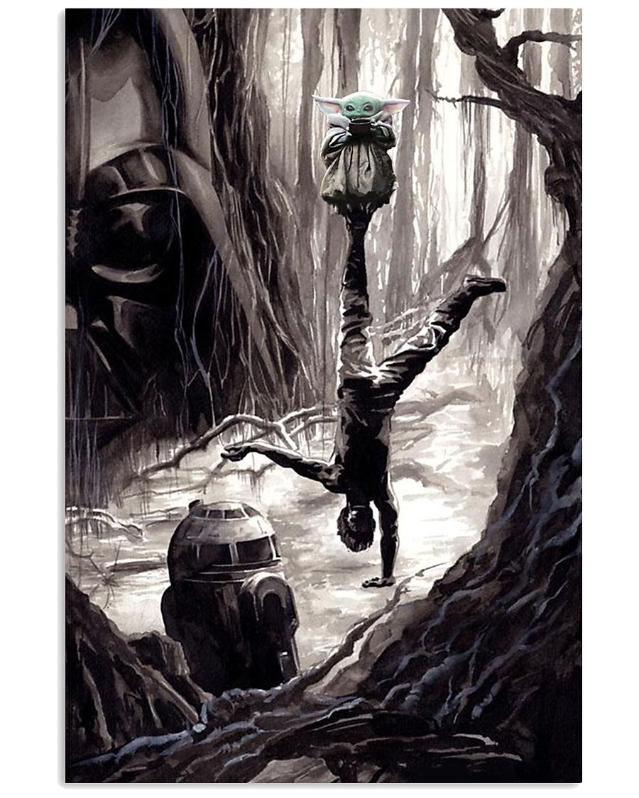 baby yoda training luke 11x17 Poster