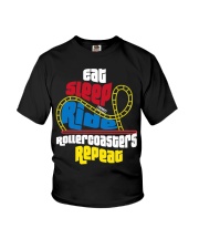 Eat Sleep Ride Rollercoasters Repeat Shirt Amusement Park Funny T-Shirt Gifts Youth T-Shirt tile