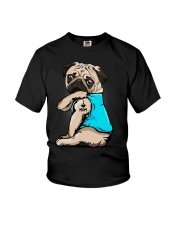 I Love Mom Pug Youth T-Shirt thumbnail