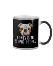 I Only Bite Stupid People bulldog Color Changing Mug thumbnail