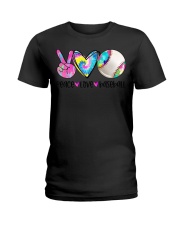 Peace Love Baseball T-Shirt Cute 4th Of July Shirts Gifts For Baseball Lovers Ladies T-Shirt tile