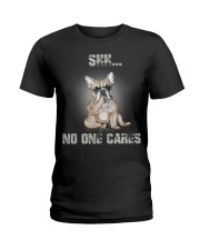 Shh No One Cares French Bulldog Ladies T-Shirt thumbnail