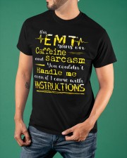 This EMT Run On Coffee And Sarcasm T-Shirt Paramedic Funny EMT Shirt Sayings Classic T-Shirt apparel-classic-tshirt-lifestyle-front-88