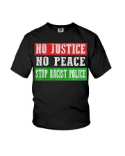 No Justice No Peace Stop Racist Police Youth T-Shirt thumbnail