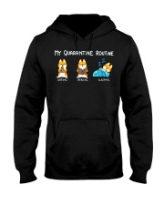 My Quarantine Routine Shiba inu Hooded Sweatshirt thumbnail