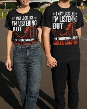 I'm Thinking About Roller Coasters Shirt Funny Saying Amusement Park T-Shirt Boyfriend Presents Classic T-Shirt apparel-classic-tshirt-lifestyle-front-145